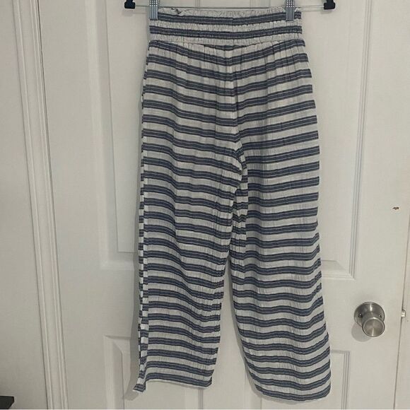 Aerie Blue and White Striped Stretchy Pants Women's Size XS - Picture 3 of 6